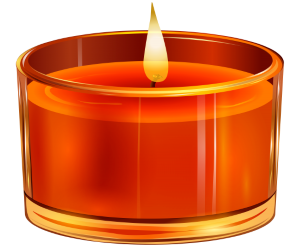 a red glass candle
